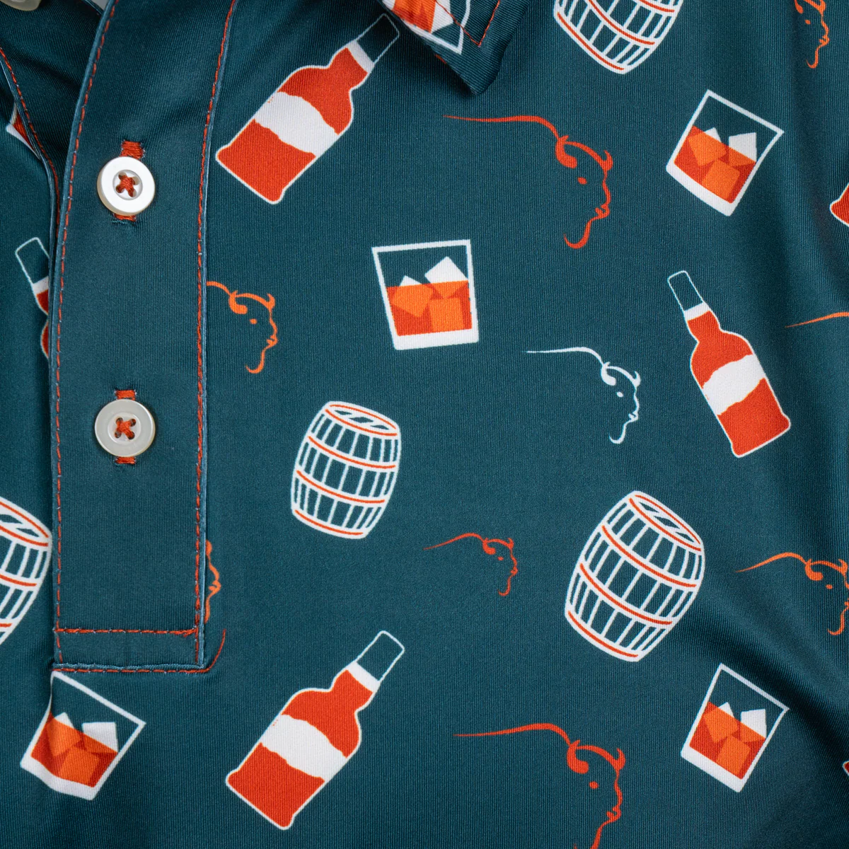 Buffalo Trace Bottles and Barrels Golf Polo - Image 3