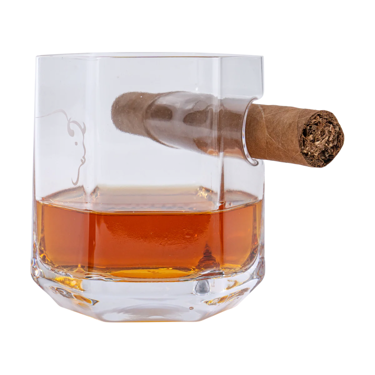 Buffalo Trace Swoosh Etched Cigar Glass