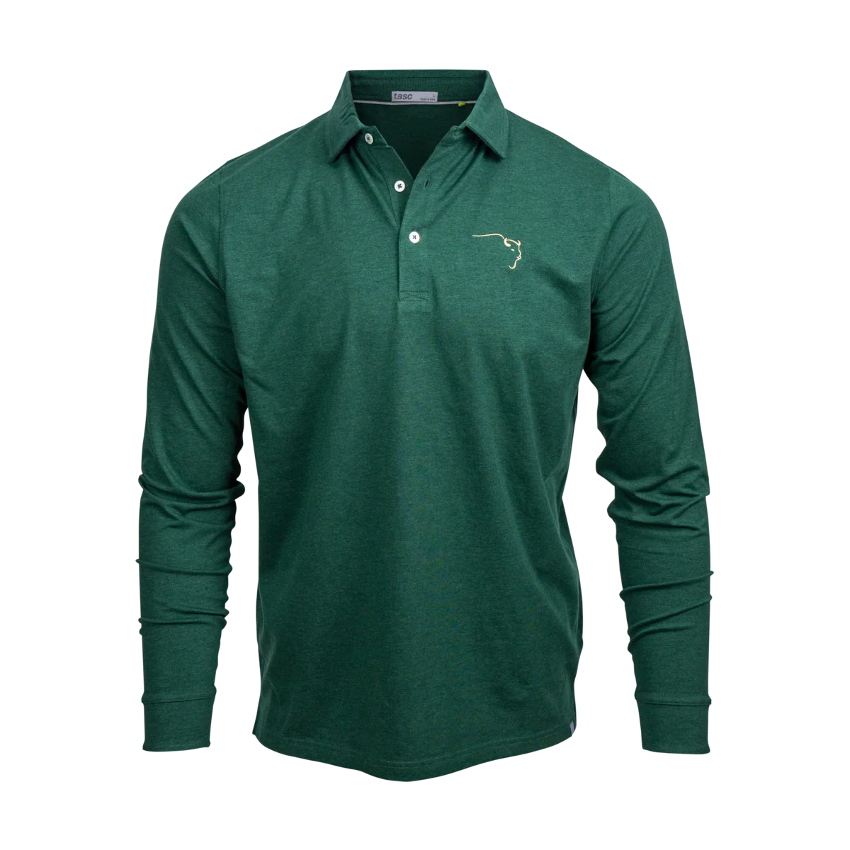 Buffalo Trace Green Long Sleeve Swoosh Polo by Tasc